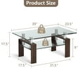 thumbnail image 2 of Costway Table Basse Rectangulaire en Verre Pieds en Métal Table d'Appoint Salon Café, 2 of 10