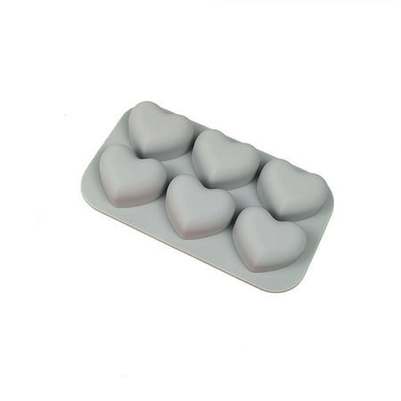 

CLZOUD Cookie Molds for Baking 6-Cavity Washable Silicone Cake Candy Chocolate Decorating Tray DIY Craft Project Silica Gel Grey