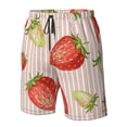 thumbnail image 5 of Kll Strawberries Men'S Casual Summer Beach Shorts Hawaiian Shorts With Pockets-Medium, 5 of 9