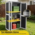 thumbnail image 2 of Aivituvin Outdoor Storage Cabinet with Adjustable Shelves, Metal Frame, Waterproof Storage Shed with Floor for Garden Tools, Black, 2 of 7