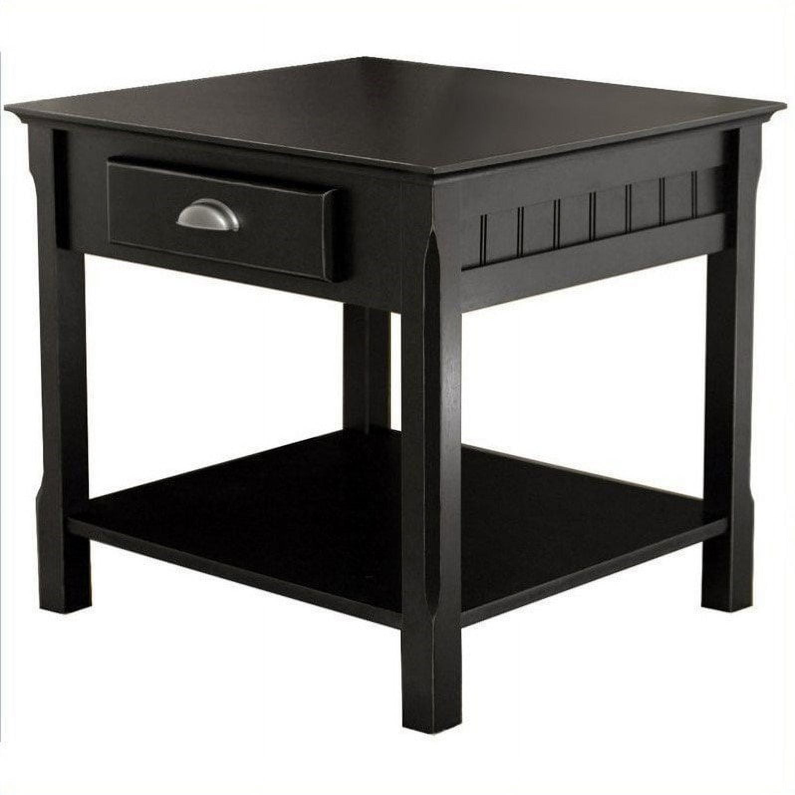 3 Piece Timber Accent Table Set, Black
