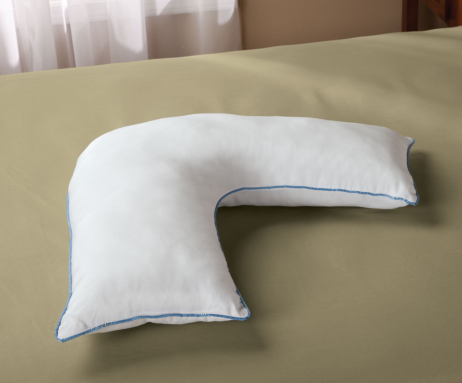 L-Shape Body Support Pillow for Knees, Spine, Neck & Shoulders, White