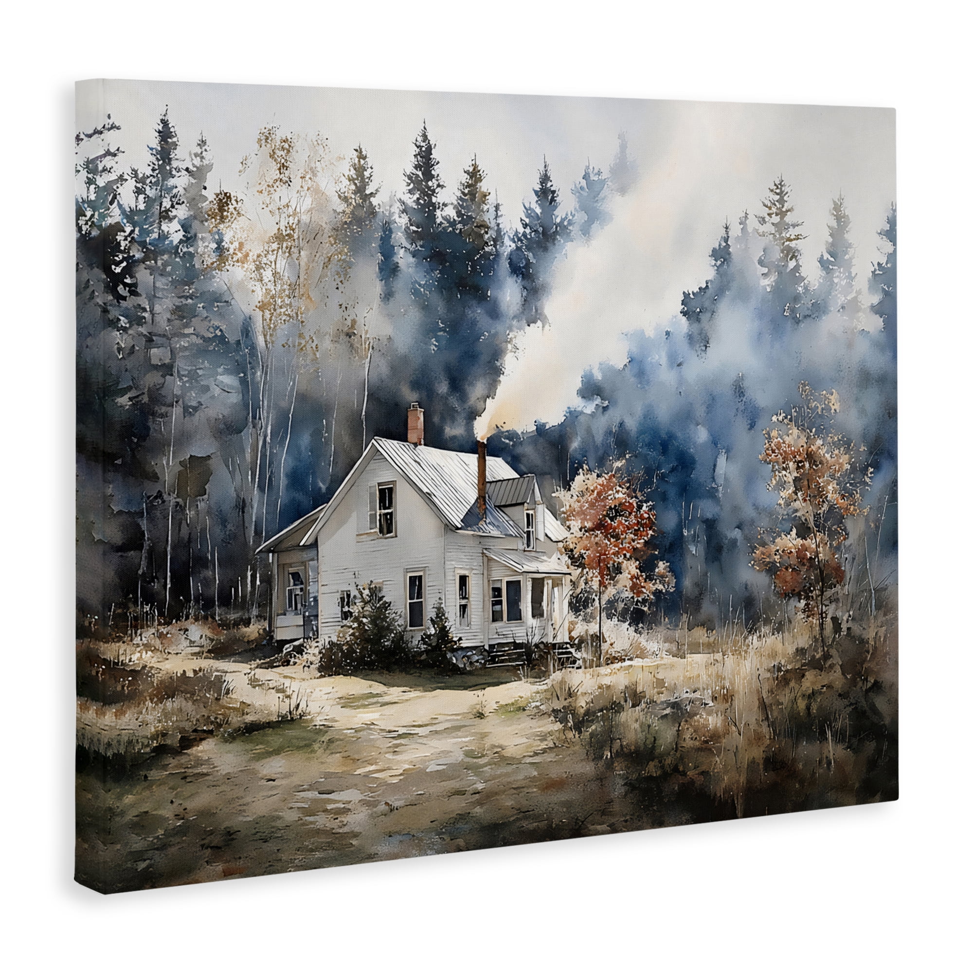 Stupell Industries Indigo Smoke at Woodland Cottage Canvas Wall Art, design by Franklyn Gregory