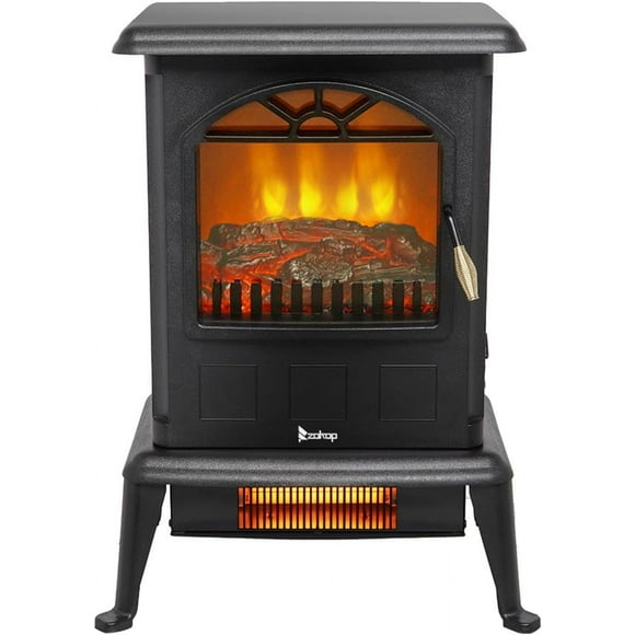 HT1108 1500W Vertical Fireplace Machinery Infrared Heater Winter Heater 2pcs Quartz Tube Black