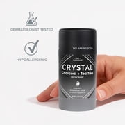 Crystal Magnesium Stick Deodorant, 2.5 oz., 1 Pack, Charcoal + Tea Tree
