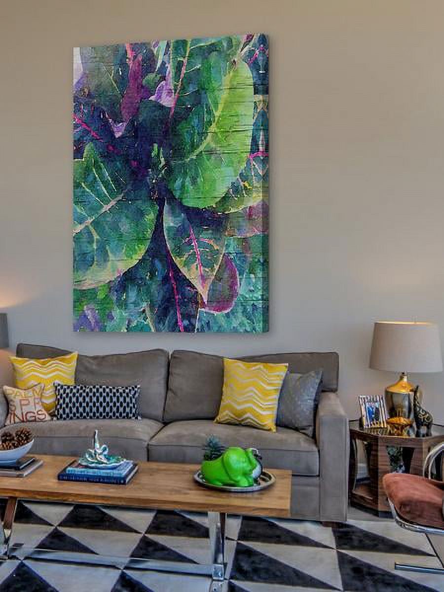 "Leaf Reflection 4" Painting Print on Wrapped Canvas