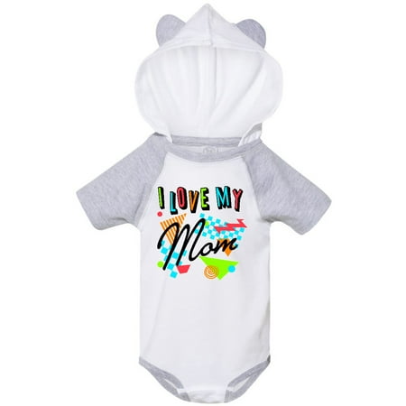 

Inktastic I Love my Mom- 80s retro style Gift Baby Boy or Baby Girl Bodysuit
