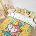 thumbnail image 3 of Castle Fairy Sport Baseball Twin Duvet Cover, Ice Cream Drip Twin Bedding, Yellow Pink Green,2pcs,1 Duvet Cover and 1 Pillowcase, 3 of 6