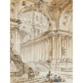 thumbnail image 3 of Hubert Robert 19x24 Black Modern Framed Museum Art Print Titled - Architectural Composition with Portico (1776), 3 of 5