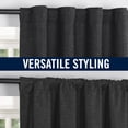 thumbnail image 3 of Sun Zero Treviso Linen Blend Magnetic Closure 100% Blackout Back Tab/Rod Pocket Curtain Panel, 40"W x 84"L, Black, 3 of 10