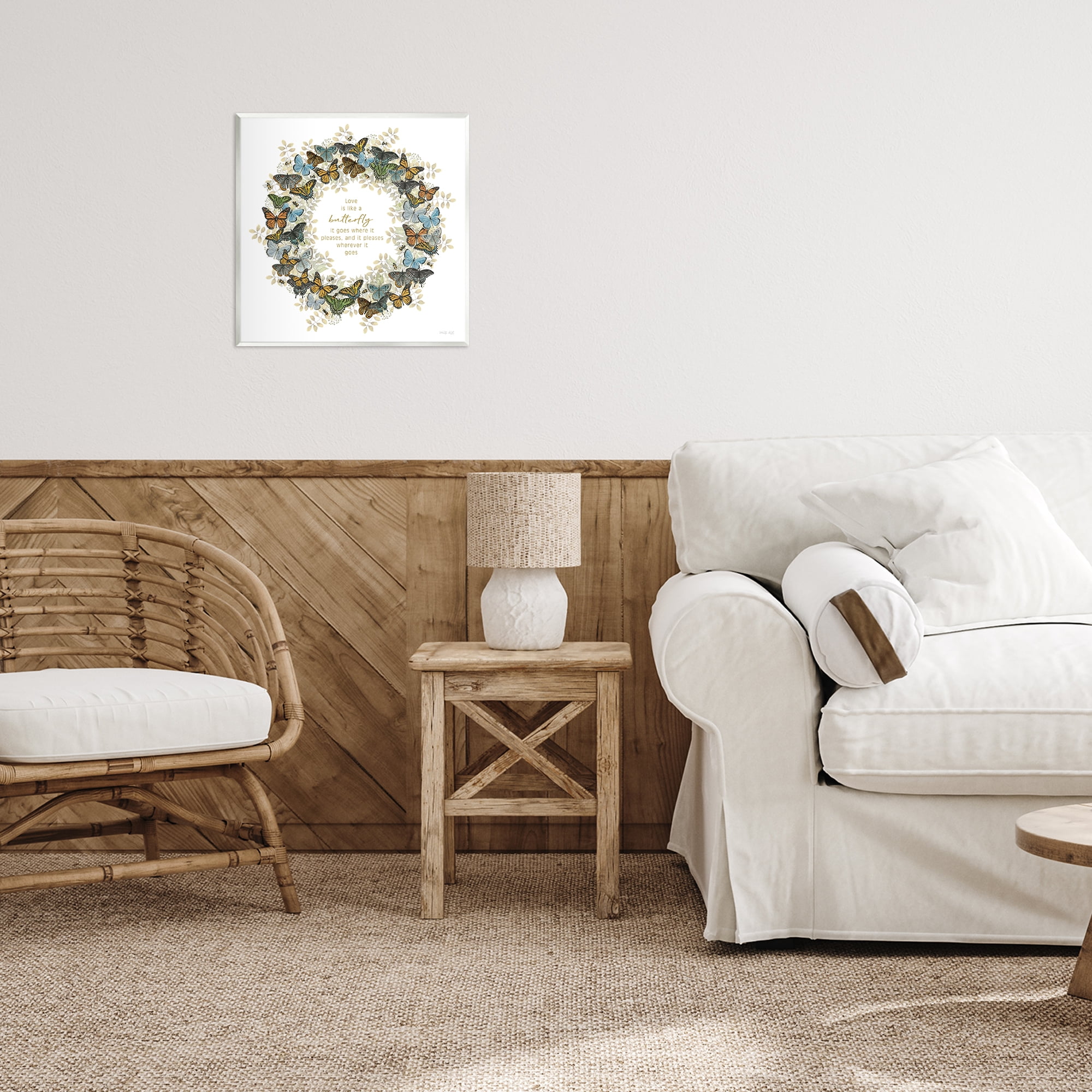 Stupell Industries Life Is Like A Butterfly Wreath Wall Plaque Art, design by Cindy Jacobs