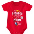 thumbnail image 1 of Baby Girls Cute Casual Romper With "My Grandma Loves Me To The Moon" Print For Summer Pregnancy Gift, 1 of 5