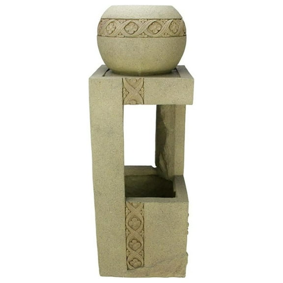 27.75" Floral Bowl Sphere Outdoor Patio Garden Water Fountain