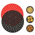 thumbnail image 2 of Gustave 2Pcs Round Air Fryer Silicone Mats Non Stick Easy Clean Airfryer Silicone Liner Baking Tray Heat Resistant Air Fryer Pads Oven Accessories "Black & Red", 2 of 11