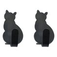 thumbnail image 2 of 2Pcs Hook Sturdy Strong Adhesive Cat Design Stainless Steel Sticky Hook for Kitchen, 2 of 8