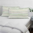 thumbnail image 4 of Green Pink Stripes Pillow Covers Queen, Gradient Geometric Smear Art Paint Soft Brushed Microfiber Breathable Throw Pillow Covers, Pillowcase with Zipper for Couch Sofa Bedroom Living Room 20"x30", 4 of 9