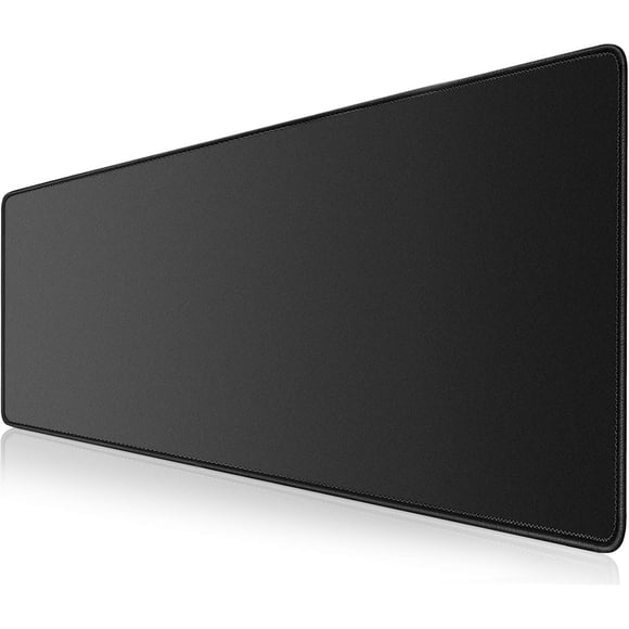 Alfombrilla de ratón KTRIO, tamaño grande, tela microtejida para videojuegos, 90 x 40 cm, color negro