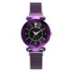 thumbnail image 1 of Reloj de cuarzo para mujer, esfera estrellada, cinturón de aleación, hebilla magnética, elegante reloj de pulsera informal, color morado, 1 of 4