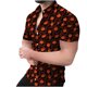 thumbnail image 1 of Camisa de manga corta con cuello en V para hombre, con estampado de Halloween, informal, con estampado de blusa Pompotops  oipoqjl45899, 1 of 7