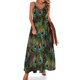 thumbnail image 1 of Vestido sin mangas con invasión de plumas de pavo real, vestido casual, atuendo de festival, vestido elegante para mujer, 1 of 7