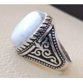 thumbnail image 3 of Howlite Mans Ring, Natural White Howlite Ring, Birthstone, Silver Jewelry, 925 Silver Ring, Birthday Gift, Heavy Mens Ring, Arabic Design, Ottoman Style Ring, Christmas, Turkey Mens Signet Ring, 3 of 6