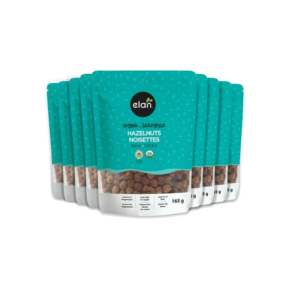 ELAN Organic Raw Hazelnuts (GMO & Gluten Free), 8 Count, 165g
