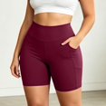 thumbnail image 2 of xfsWaSs Biker Shorts with Pockets Women Soft High Waist Workout Yoga Shorts Comfort Athletic Shorts for Running Gym Tennis Plus Size, 2 of 5