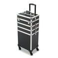 thumbnail image 1 of 4 in 1 Rolling Makeup Case Makeup Trolley Case With Wheels Makeup Travel Case Organizer (BLACK), 1 of 9