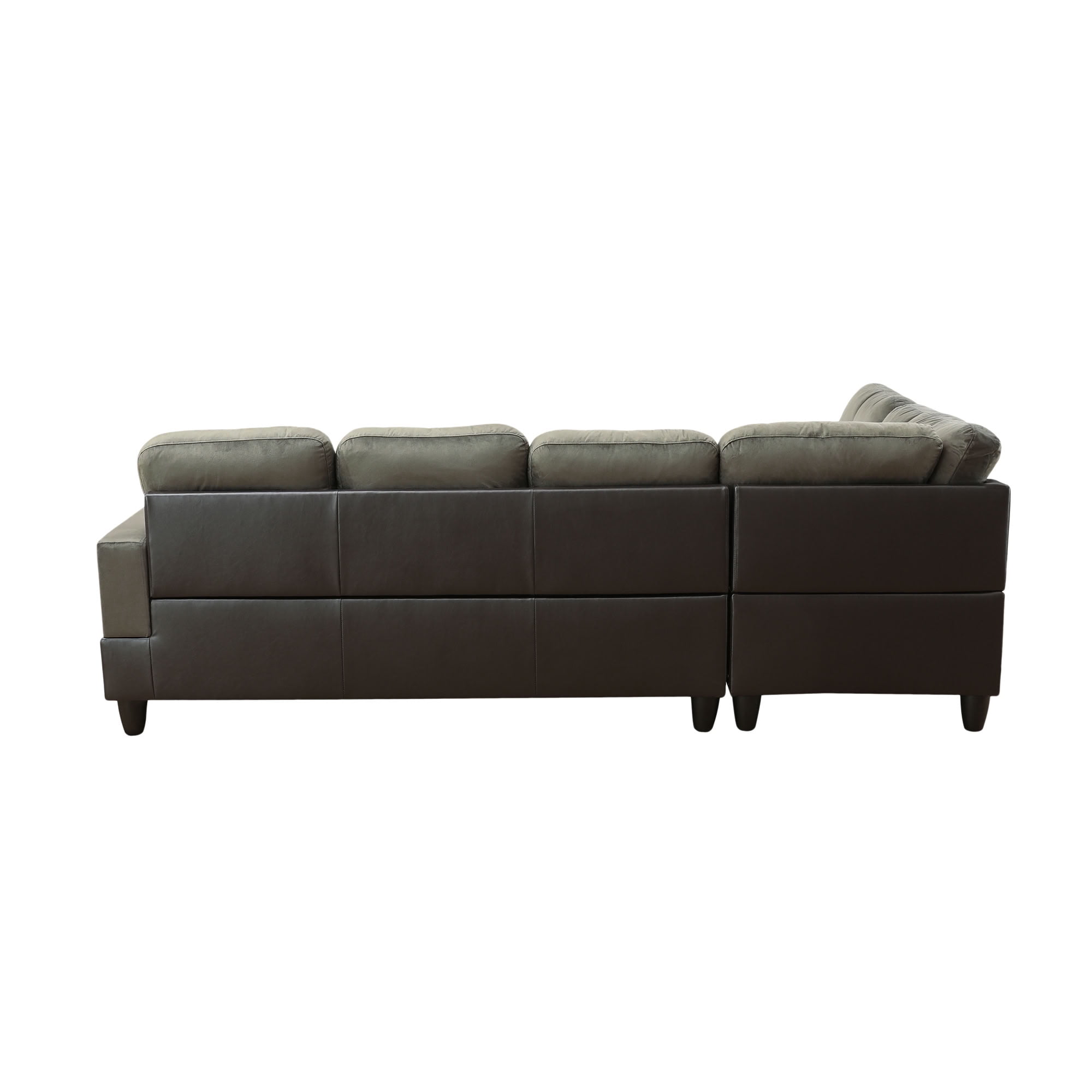 MAYEERTY L-Shaped Sectional Sofa Set, Flannel Modular Couch with Storage Ottoman & Chaise for Living Room Family Room, Taupe
