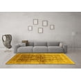 thumbnail image 3 of Ahgly Company Indoor Square Oriental Yellow Traditional Area Rugs, 6' Square, 3 of 4