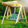 thumbnail image 5 of SQDWYGG Outdoor Swing Cushions with Backrest, 2 or 3 Person Seat Bench Replacement Waterproof Cushion for Outdoor Patio Porch Garden Furniture Swing Chair,Dark Green,59x39.4in, 5 of 5
