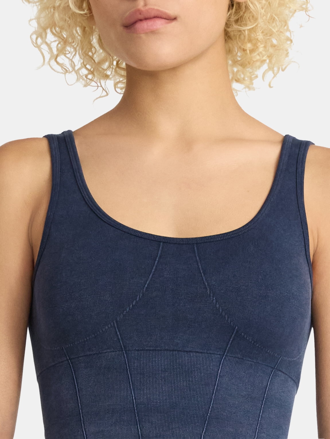 No Boundaries Seamless Scoop Cropped Tank and Flare Leggings Set, 2-Piece, Women’s