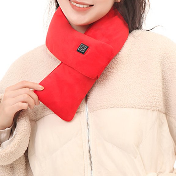 Skymirror Winter Heating Scarf USB Rechargeable Safe Thicken Heat Retention Three Gear Adjustment Intelligent Wireless Cordless Heating Neck Wrap Unisex Electric Scarf Warmer