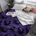 thumbnail image 3 of Halloween Crow Throw Flannel Blanket 40x60In Black Crow Vintage Purple Decoration Super Soft Cozy Bed Blanket, Lightweight Plush Fuzzy Bed Throw for Bedroom Sofa Couch Living Room, 3 of 4