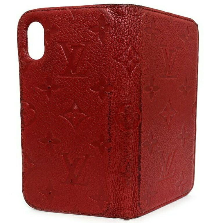 Pre-Owned Louis Vuitton Cover iPhone X Xs Folio Red Scarlet