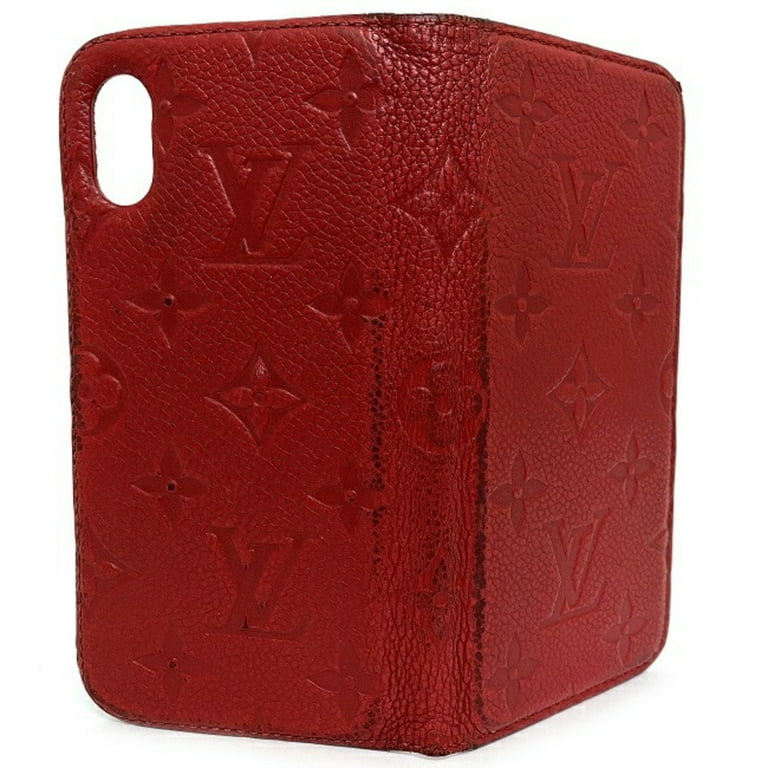 Pre-Owned Louis Vuitton Cover iPhone X Xs Folio Red Scarlet Monogram  Amplant M63588 Notebook Type Leather BC4168 LOUIS VUITTON Smartphone Case