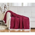 thumbnail image 2 of Faith, Hope, Love Home Décor Home Essentials Ultra Lush Heavy Sherpa Throw Blanket (50" X 60") - Burgundy, 2 of 5