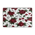 thumbnail image 2 of Non-Slip Area Rug 36"x24" Indoor Washable Floor Mats Carpet Printed for Living Room, Bedroom, Home Decor Red Roses and Cherries, 2 of 7