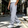 thumbnail image 5 of Yongwang Mens Fashion Sweatpants Open Bottom Drawstring Elastic Waist Sweatpants Lightweight Casual Comfy Trousers with Pocket, 5 of 6