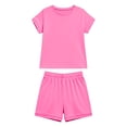 thumbnail image 4 of Girls Cute Summer Outfits Short Sleeve Tshirts and Shorts with Pockets Girls Beach Outfit 2 Piece Sets for Girls Size 6-14 Years, 4 of 5