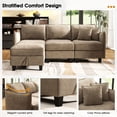 thumbnail image 5 of BedLuxury 84” Modular Sectional Sofa with Moveable Storage Ottoman, Cloud Couch Seats 4, Modern Living Room Furniture, Chenille Brown, 5 of 12