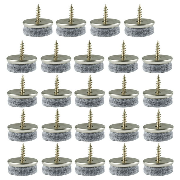 1" Dia Screw Felt Gliders Furniture Leg Pads Feet Protectors 24Pcs