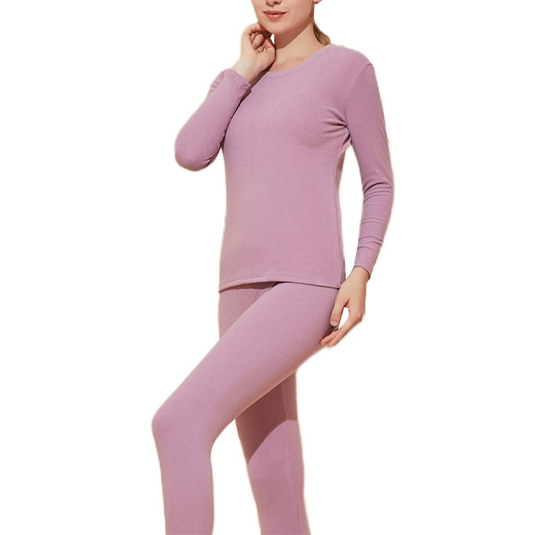 Niuer Women Ultra Soft Velvet Top And Bottom Suits Men Pajamas Pants Set  Solid Color Sport Crew Neck Fleece Two Pieces Outfits Women Purple XL 