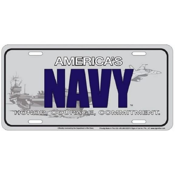 America's Navy Metal License Plate
