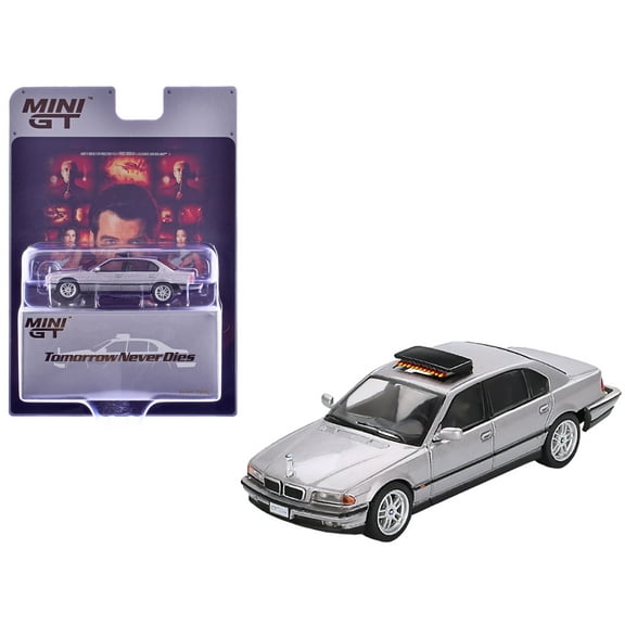 BMW 750IL Gray Metallic 007 James Bond "Tomorrow Never Dies" (1997) Movie Limited Edition 1/64 Diecast Model Car by Mini GT