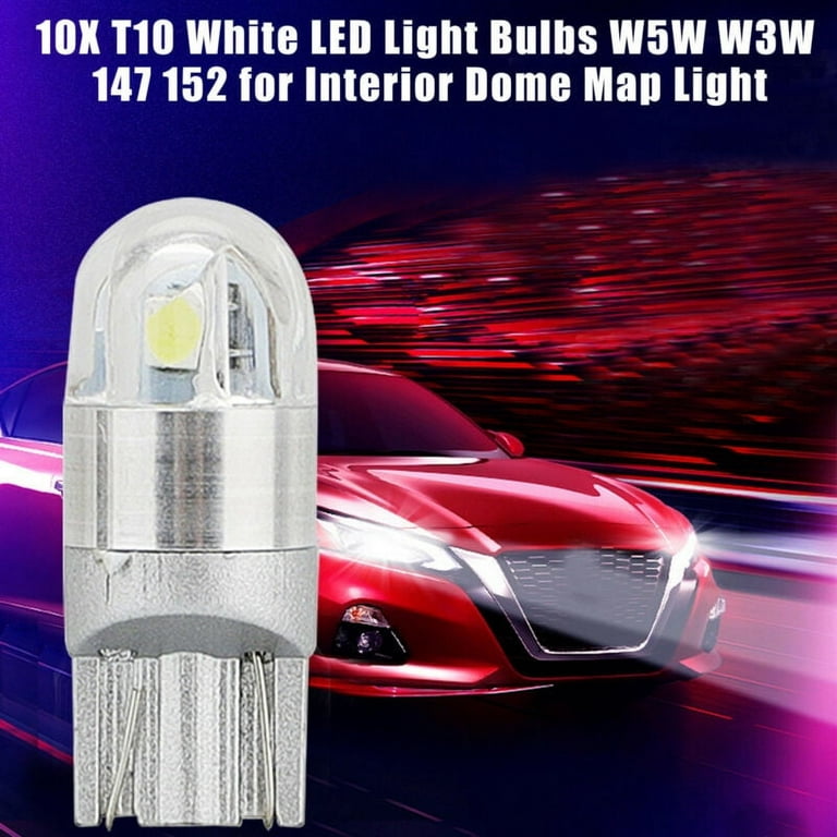 10Pcs 6000K Canbus T10 168 194 W5W Dome License Side Marker LED Light Bulb  White 