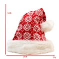 thumbnail image 3 of Xfvqtps Santa Hats for Adults Knitting Plush Brim Pompom Furry Christmas Snowflake Print Party Decoration Christmas Gift Christmas Hat Green, 3 of 4