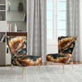 thumbnail image 2 of Designart "Radiant Sunflower Blossom I" Orange Floral & Botanical Upholstered Accent Chair - Traditional Arm Chair For Living Room, 2 of 5
