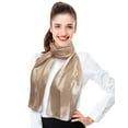 thumbnail image 2 of CBC Crown Women's Silk Feel Solid Color Satin Striped 13" x 60" Fashion Shawl Scarf, 2 of 4