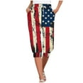 thumbnail image 1 of Pantalones Capri Casual Elastic Tie Waist Loose Long Independence Day Pantalones de Mujer con Bolsillos, 1 of 6
